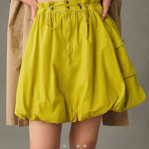 Anthropologie Pilcro Parachute Mini Skirt | Size: 2 | Color: CHARTREUSE - Picture 2 of 4